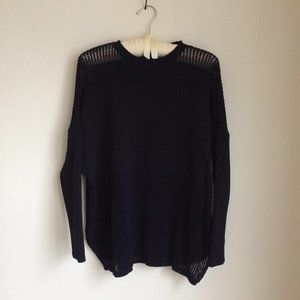 TopShop Black Open-Stitch Sweater